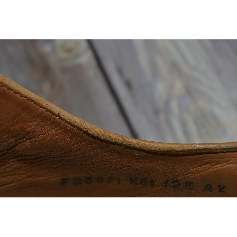 John Varvatos Shoes Mens 8.5 Beige Leather Wingtip Brogue Dress‎ Handmade Italy